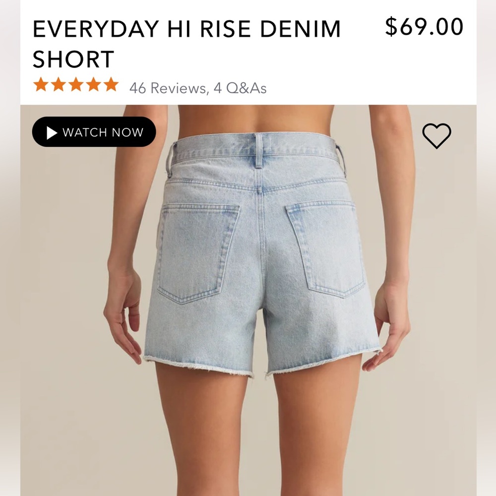 Z Supply “Everyday” High-Rise Jean Shorts - Picture 2 of 4